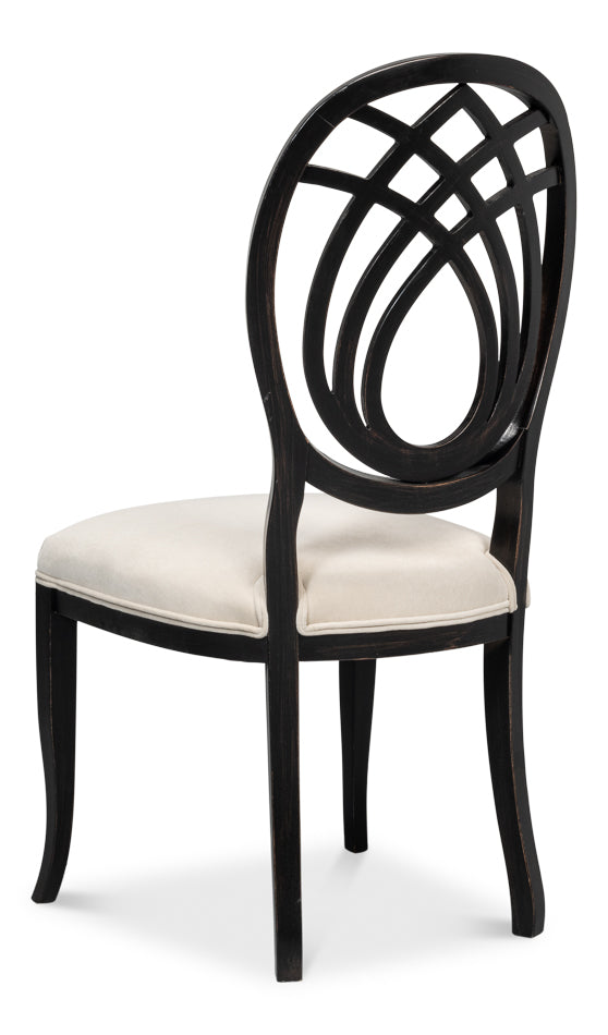 Goccia Side Chair - Nero - Banks Organza-SARREID-SARREID-U165-03F11-Dining Chairs-4-France and Son