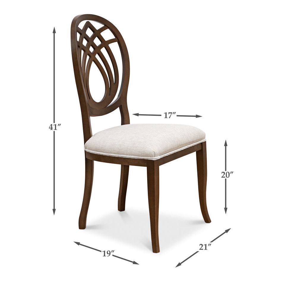 Dining Chairs Goccia Side Chair, Driftwood, Oatmeal