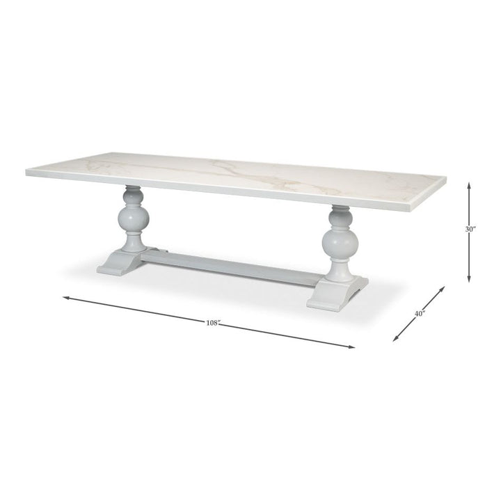 Rectangular Dining Table with  Marble Top