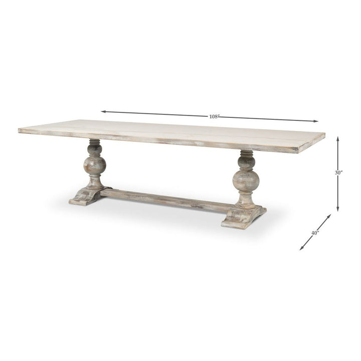 Rectangular Dining Table with  Marble Top