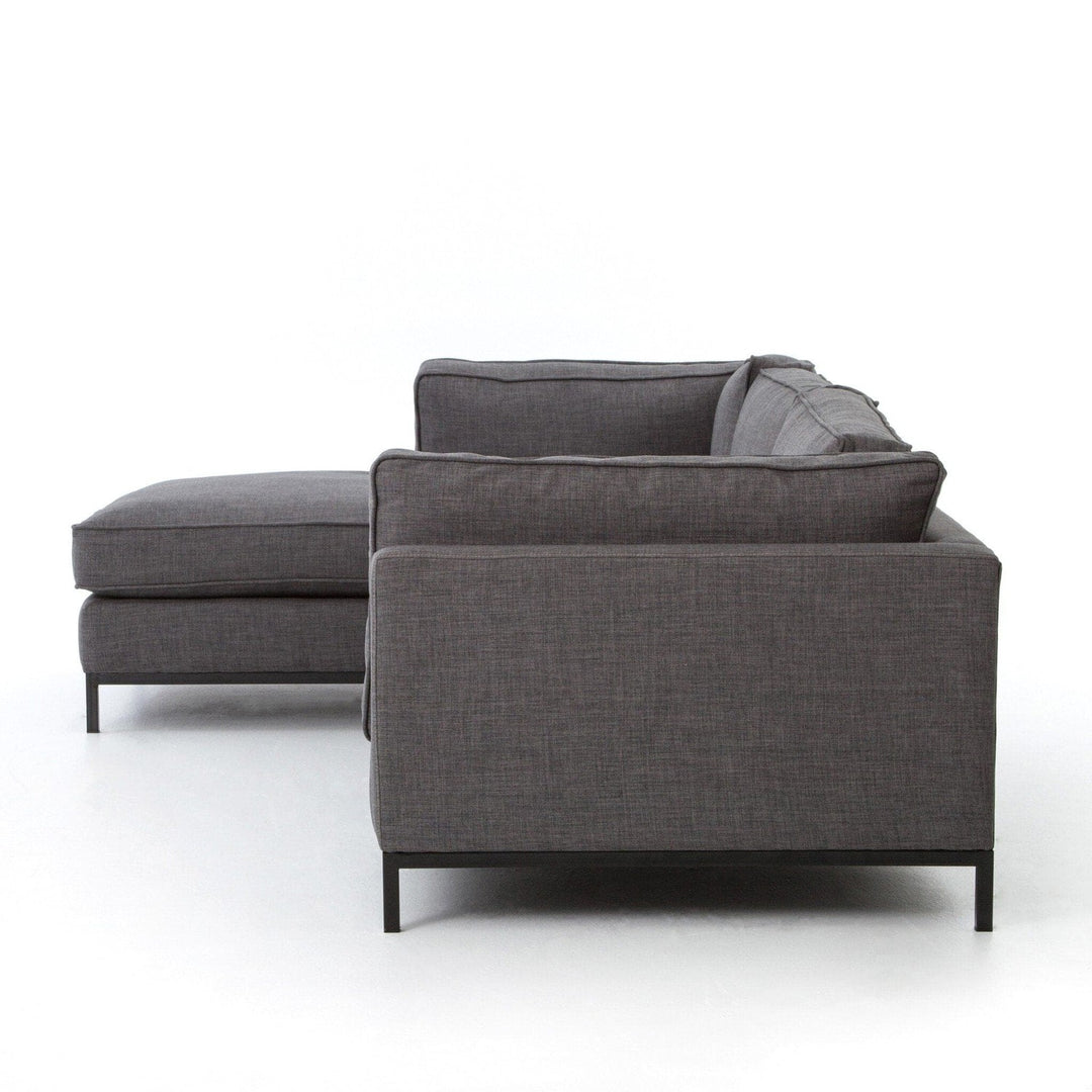 Hudson 2-Piece Chaise Sectional - Bennett Charcoal - Left Chaise