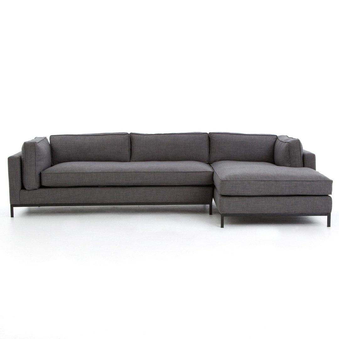 Hudson 2-Piece Chaise Sectional - Bennett Charcoal - Right Chaise