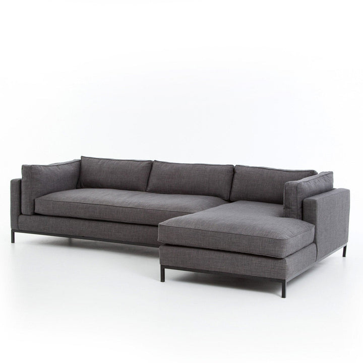 Hudson 2-Piece Chaise Sectional - Bennett Charcoal - Right Chaise