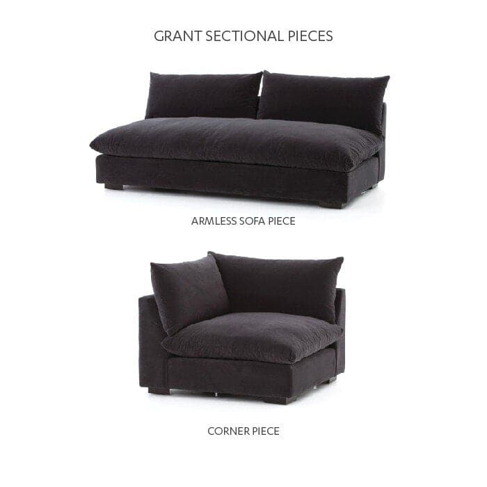 Emerson Armless Sofa - Henry Charcoal