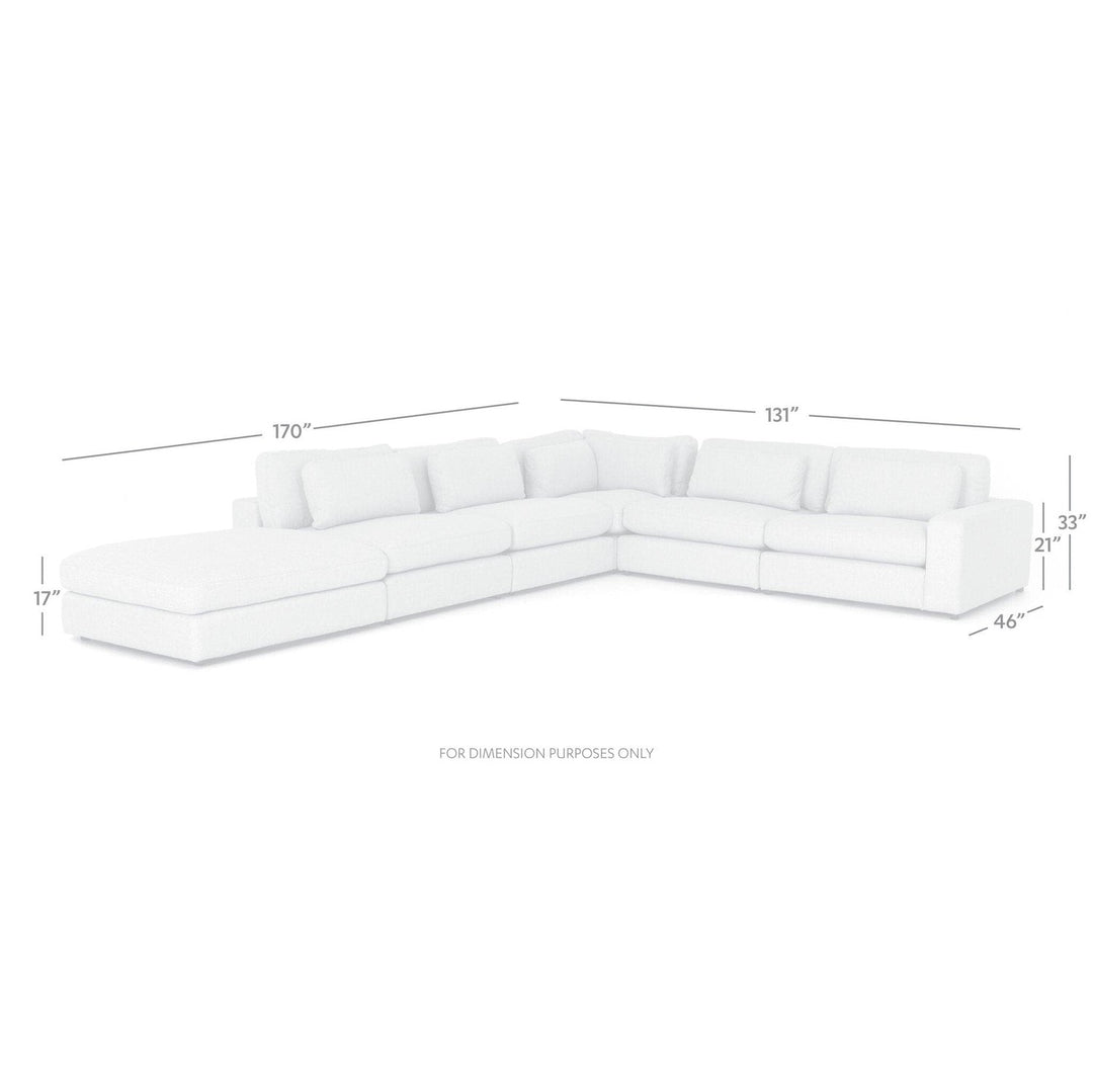 Kingston 5-Piece Sectional - Essence Natural - Raf Sofa W/ Ottoman