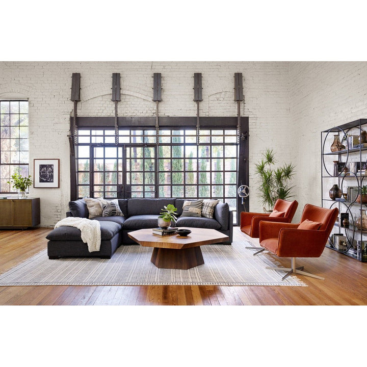 Holden 3-Piece Sectional - Bennett Charcoal - With Ottoman