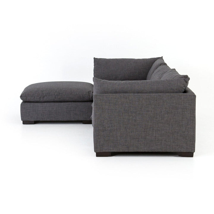 Holden 3-Piece Sectional - Bennett Charcoal - With Ottoman