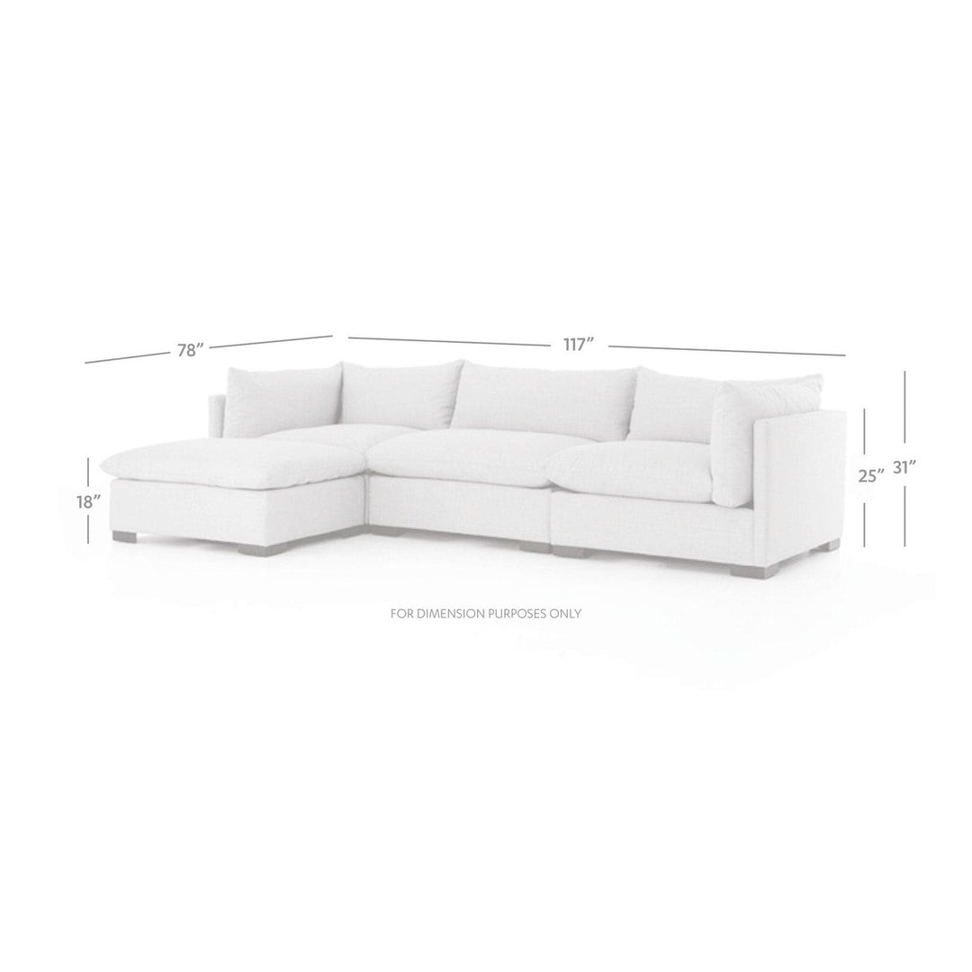 Holden 3-Piece Sectional - Bennett Moon - With Ottoman