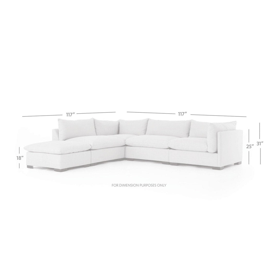 Holden 4-Piece Sectional - Bennett Moon - Right Facing W/ Ottoman