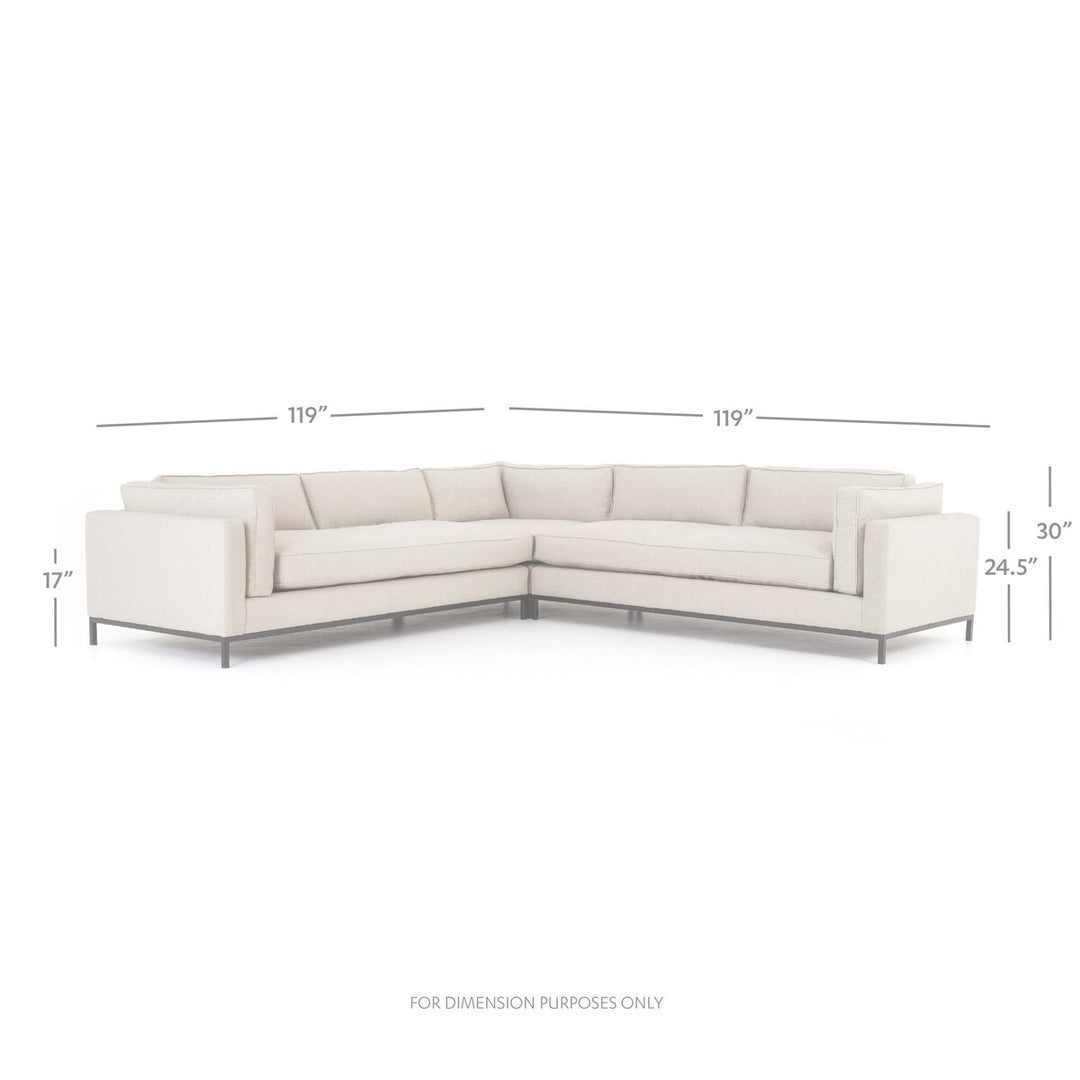 Brooklyn 3-Piece Sectional - Bennett Charcoal