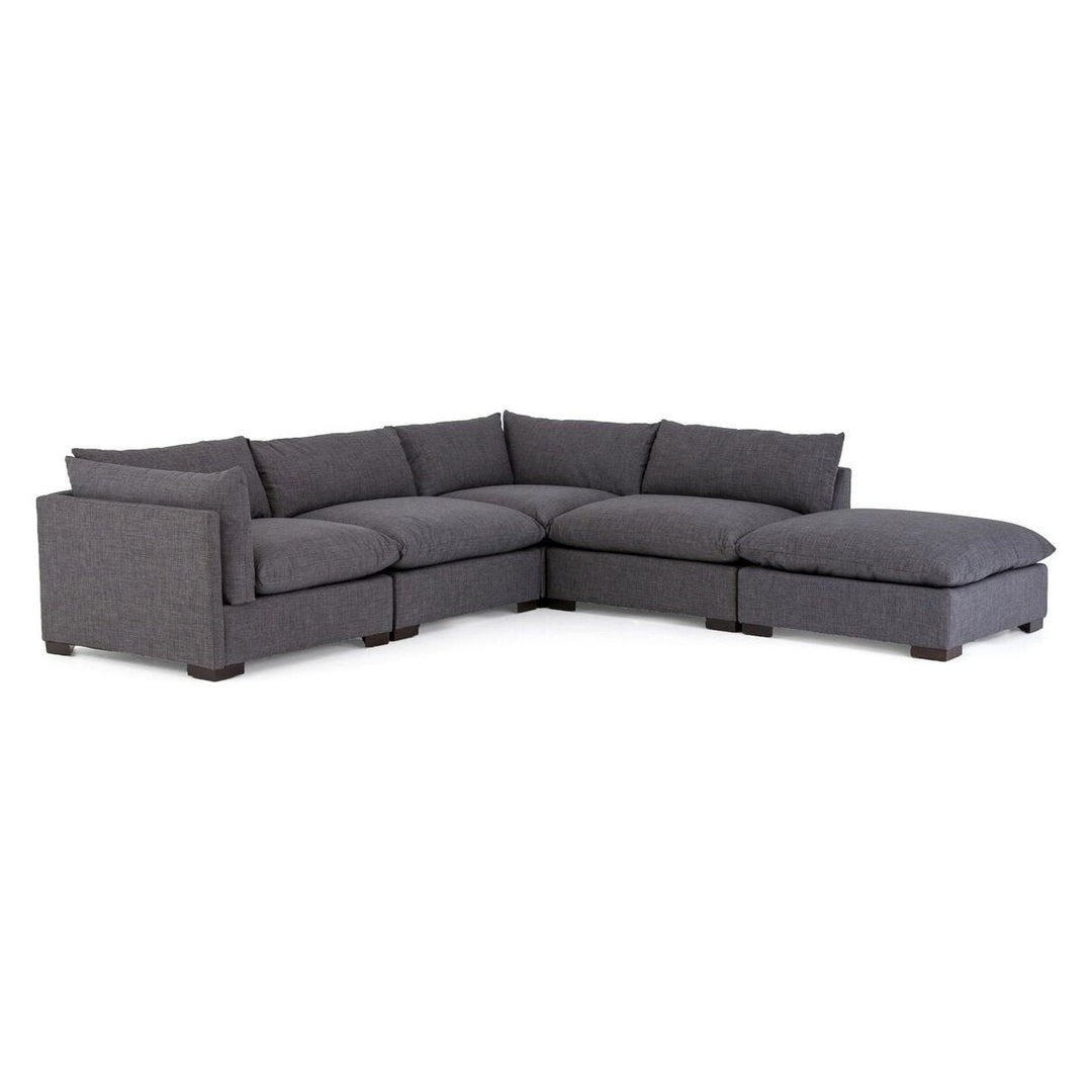 Edgewood 4-Piece Sectional - Left Facing W/ Ottoman - Bennett Charcoal