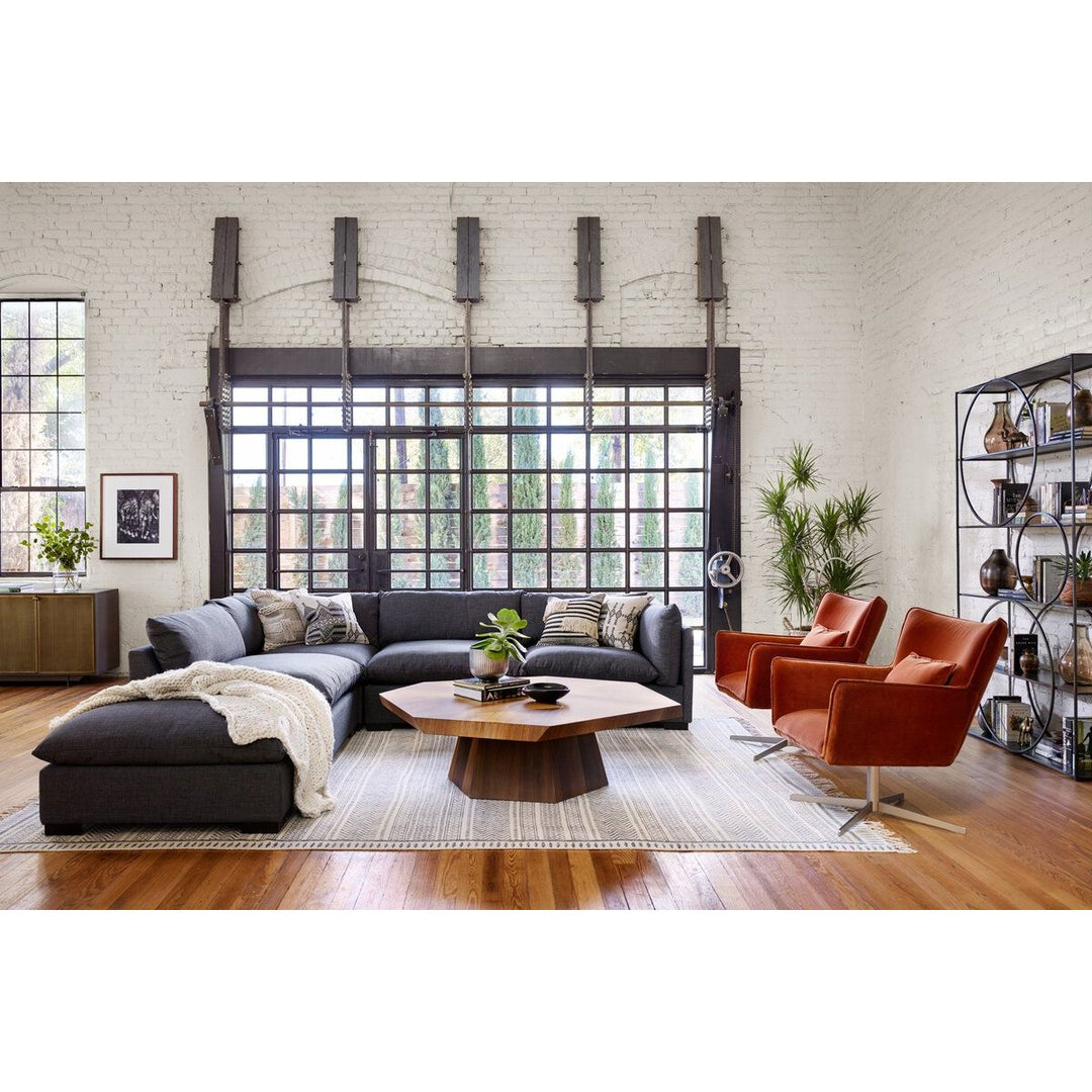 Edgewood 4-Piece Sectional - Left Facing W/ Ottoman - Bennett Charcoal