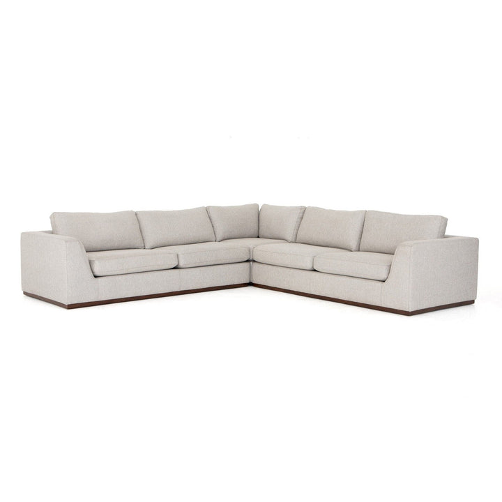 Maddox 3-Piece Sectional - Aldred Silver - Without Ottoman