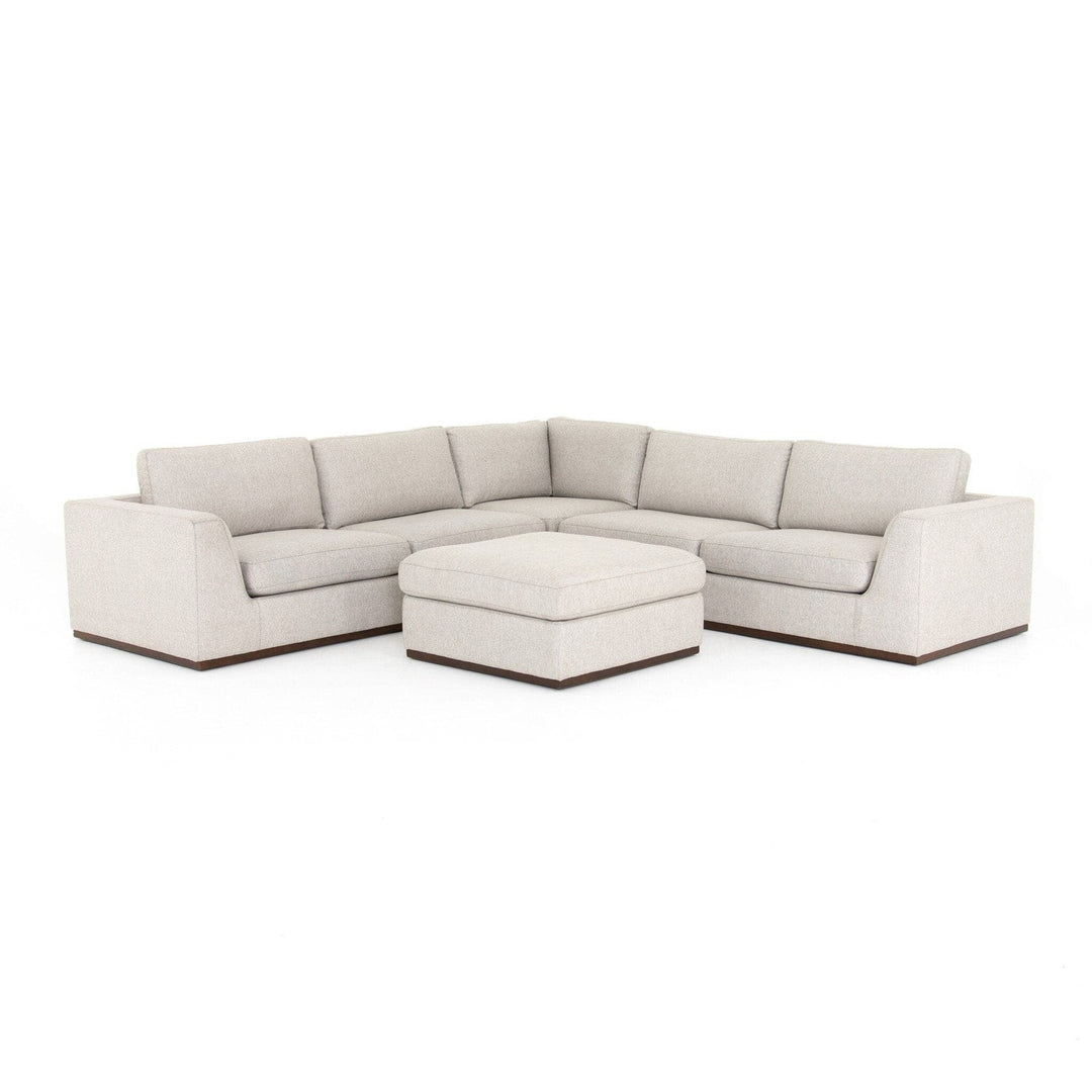 Maddox 3-Piece Sectional - Aldred Silver - With Ottoman