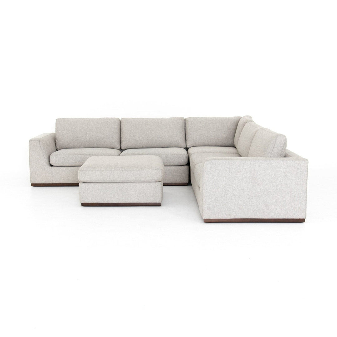 Maddox 3-Piece Sectional - Aldred Silver - With Ottoman