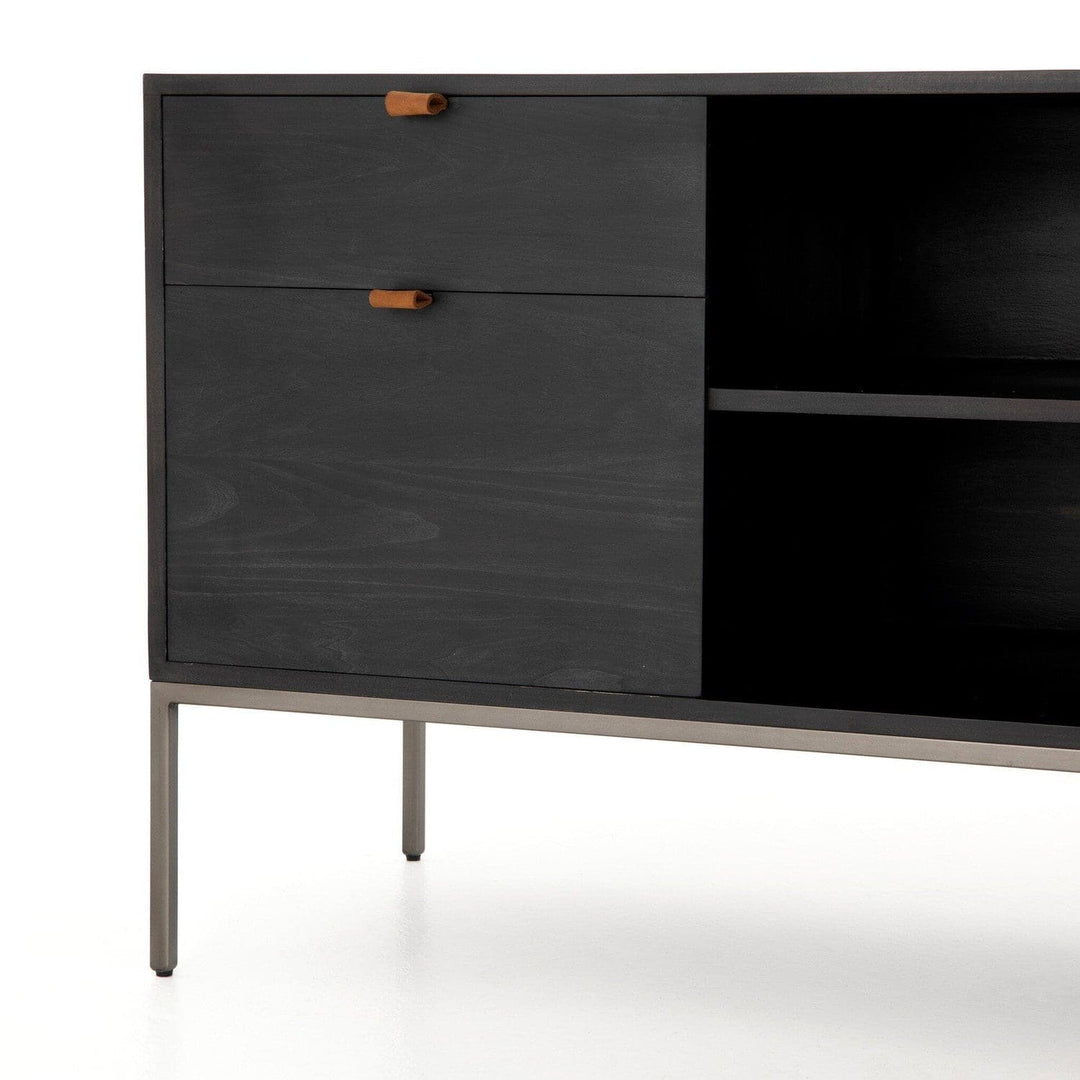 Calvin Modular Filing Credenza - Black Wash Poplar