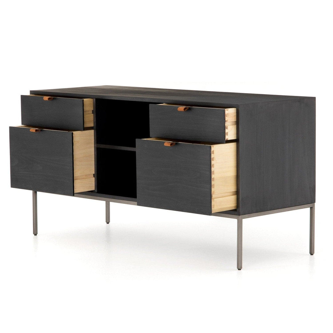 Calvin Modular Filing Credenza - Black Wash Poplar