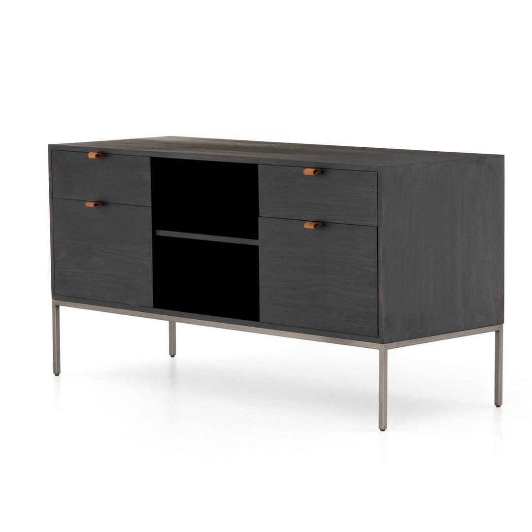 Calvin Modular Filing Credenza - Black Wash Poplar