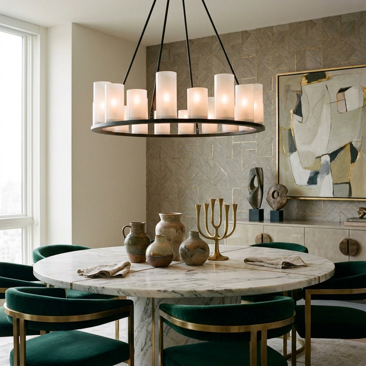 Skyline 18 Light Wagon Ring Chandelier