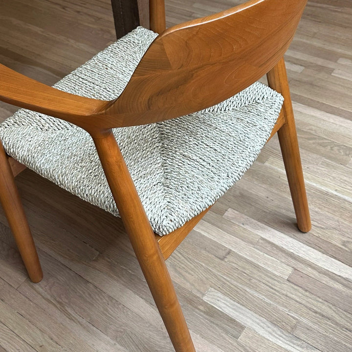 Pavels Woven Seat Dining Chair-France & Son-FL1351NEW-Dining ChairsNatural Teak-4-France and Son