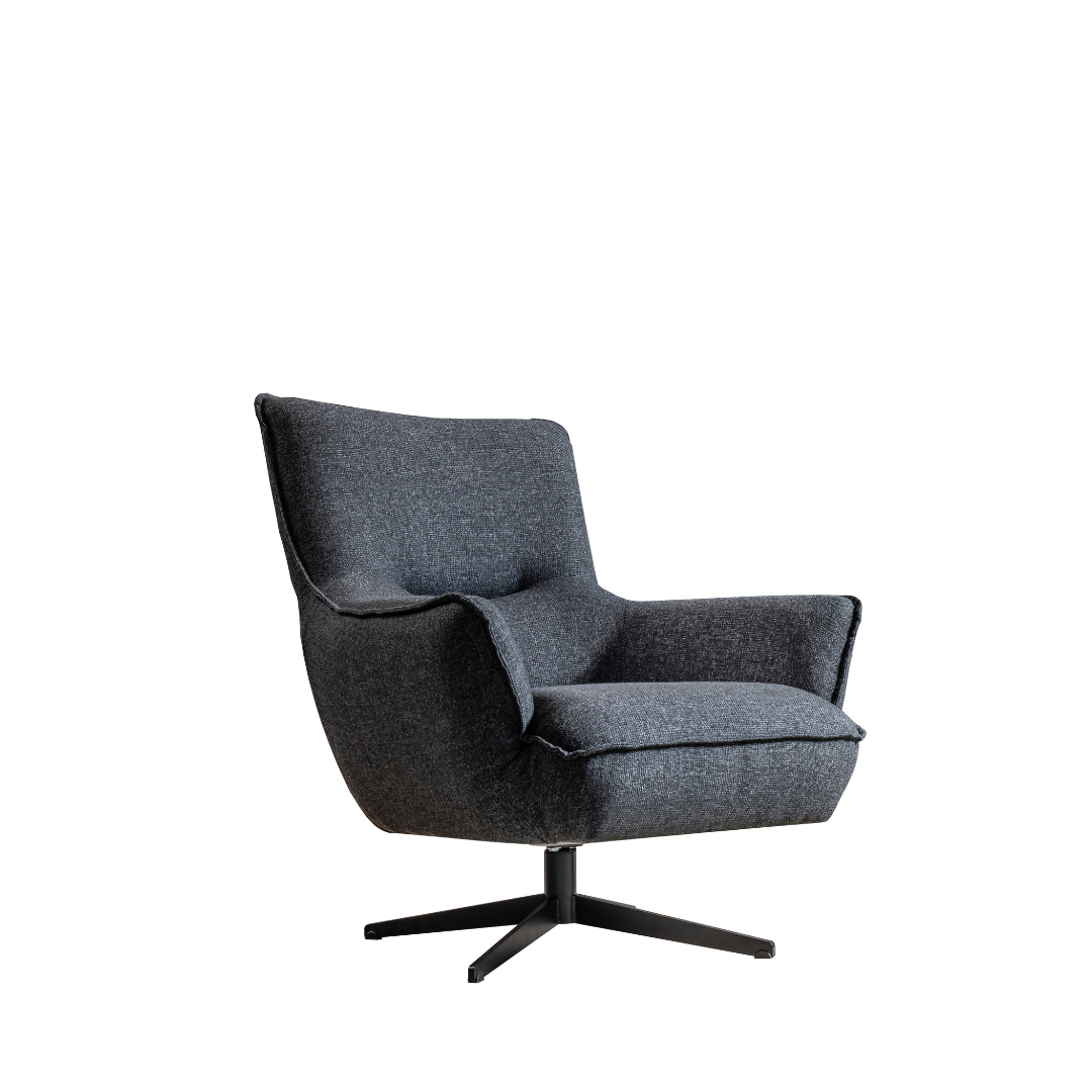 Fatsa Swivel Chair-Whiteline Modern Living-WHITELINE-CH1757F-DGRY-Lounge Chairs-1-France and Son