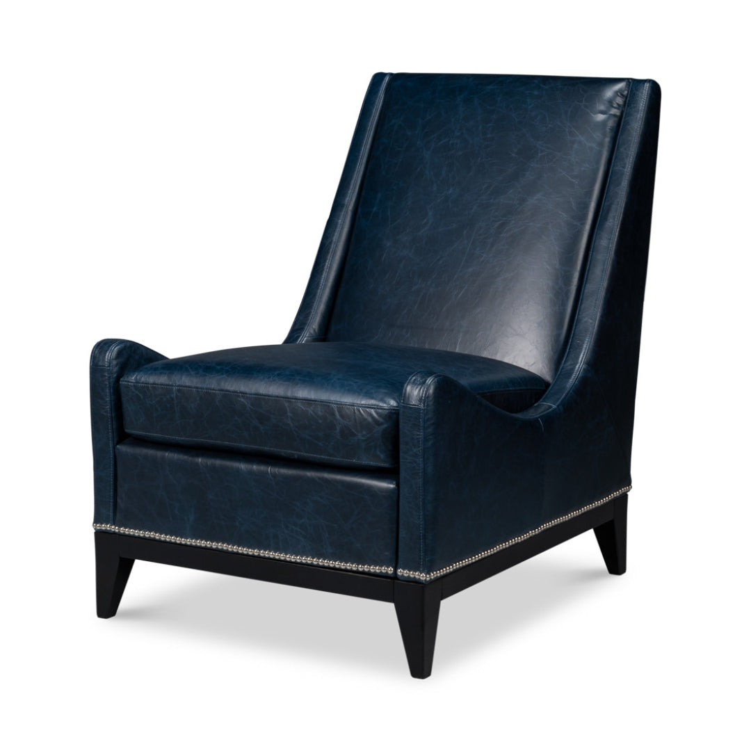 Brandy Accent Chair In Distilled Leather