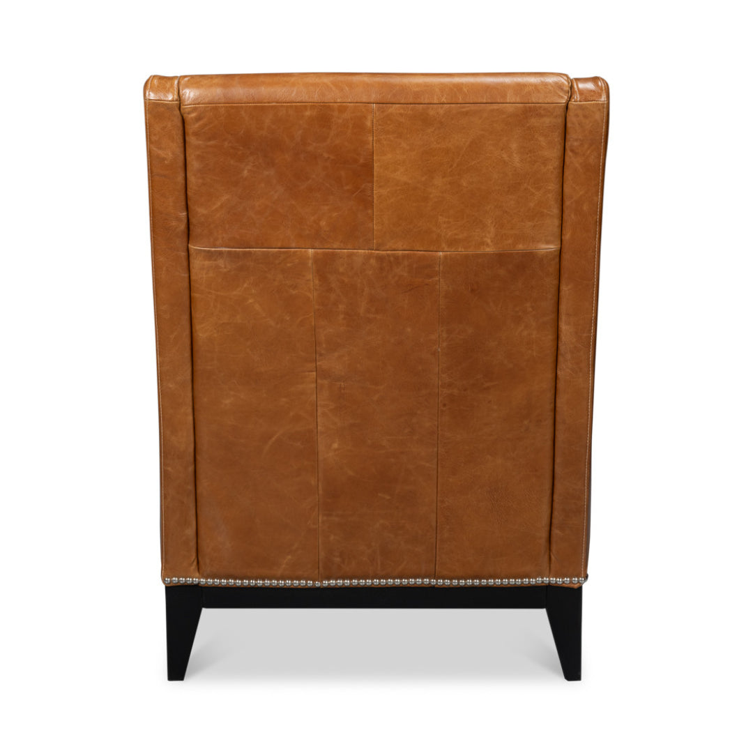 Brandy Accent Chair In Distilled Leather