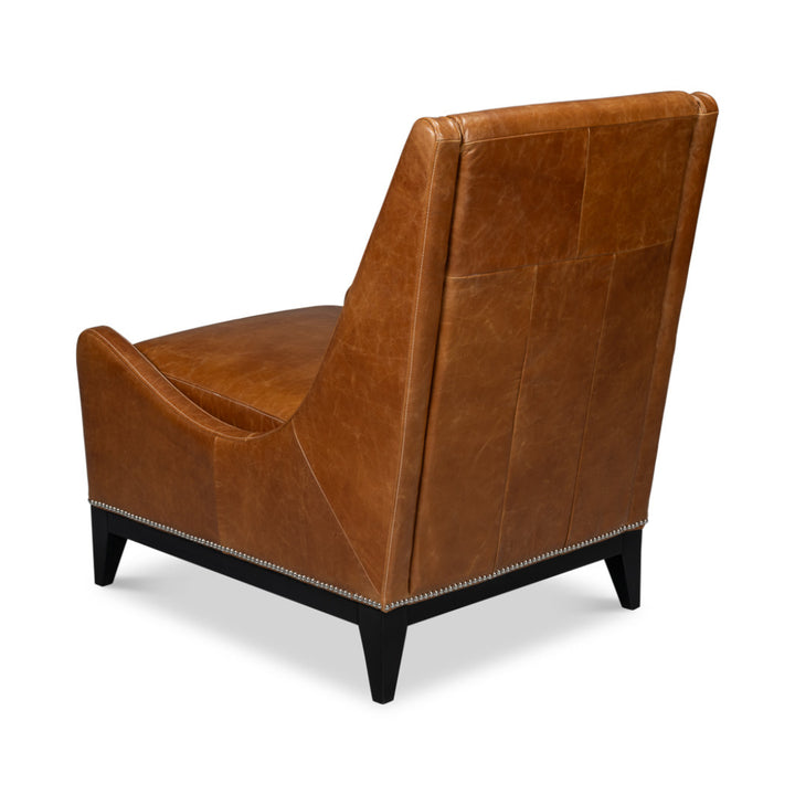 Brandy Accent Chair In Distilled Leather