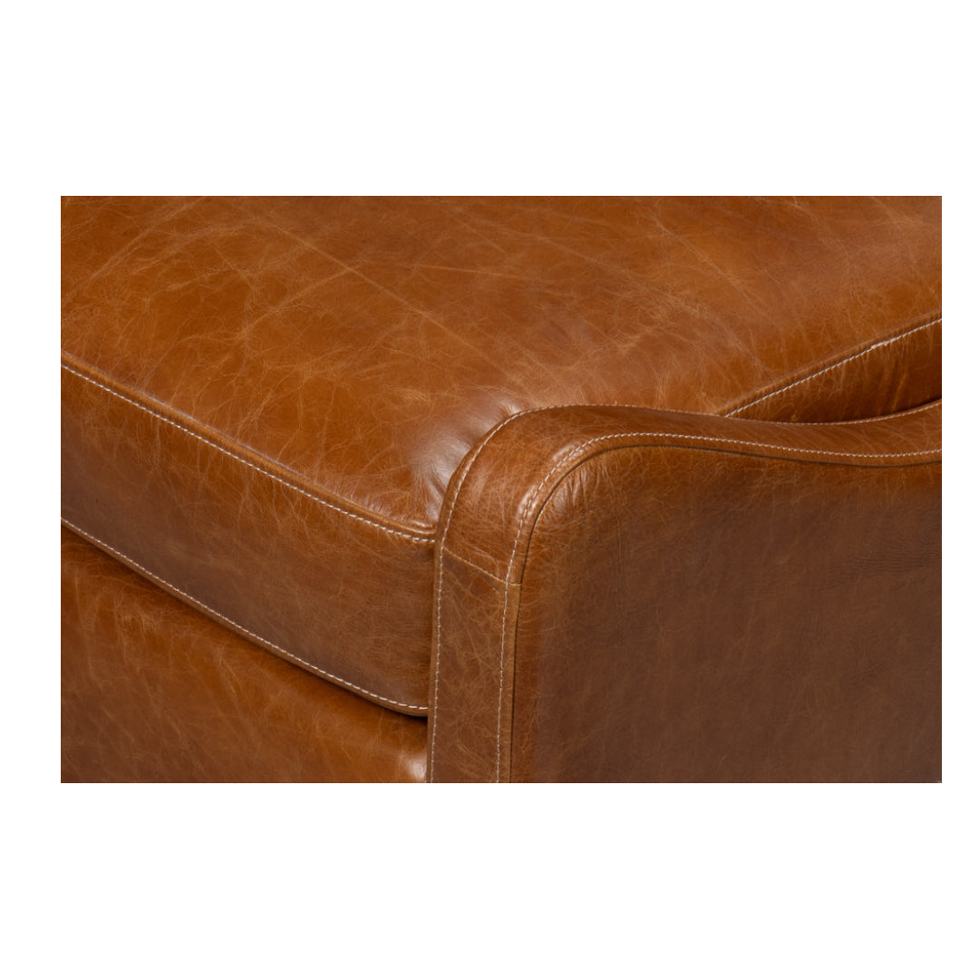 Brandy Accent Chair In Distilled Leather