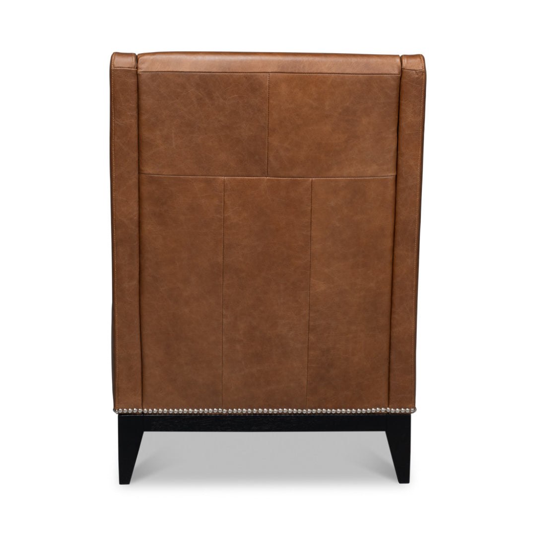 Brandy Accent Chair In Distilled Leather