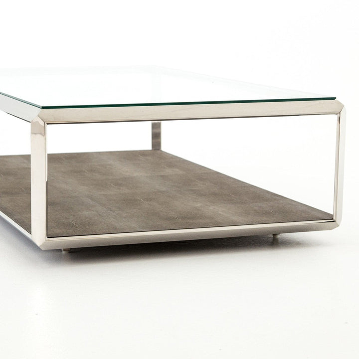 Camden Shadow Box Coffee Table - Tempered Glass