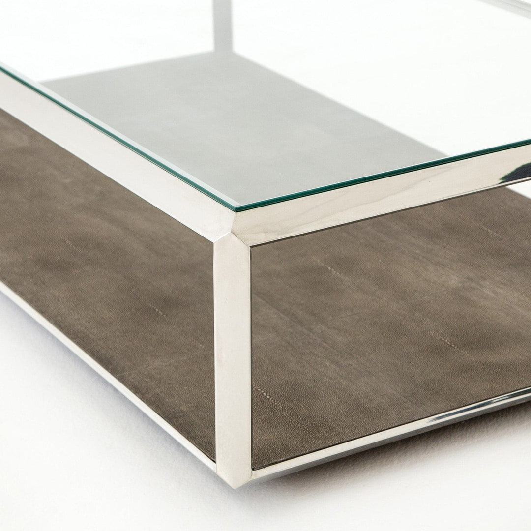 Camden Shadow Box Coffee Table - Tempered Glass