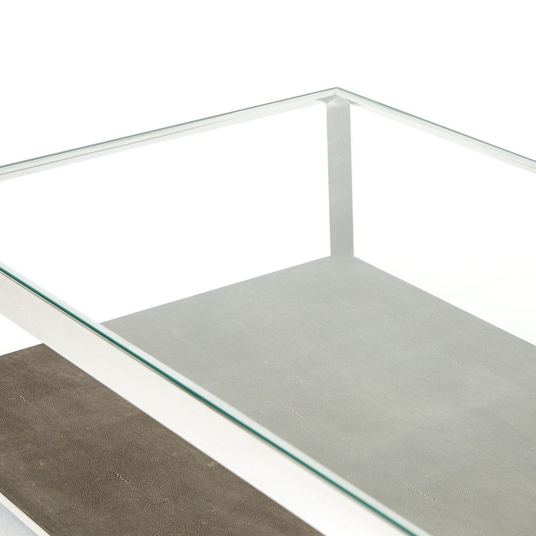 Camden Shadow Box Coffee Table - Tempered Glass