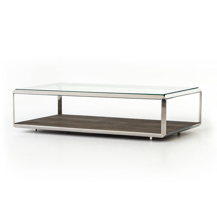 Camden Shadow Box Coffee Table - Tempered Glass