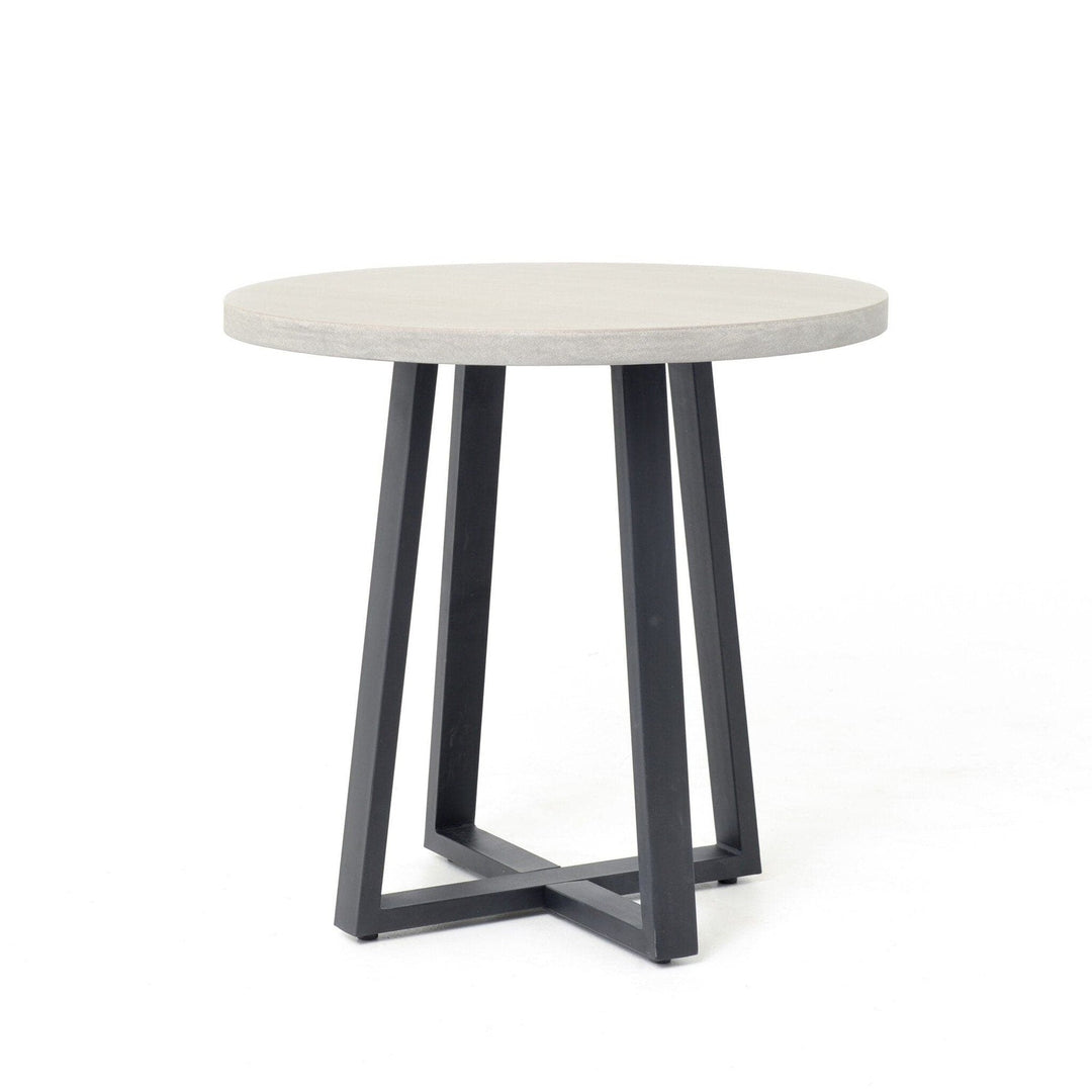 Logan Outdoor Round Dining Table - Light Grey