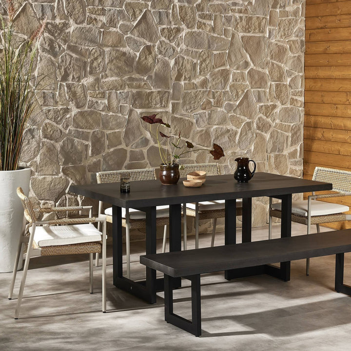 Naomi Outdoor Dining Table - Black Lavastone