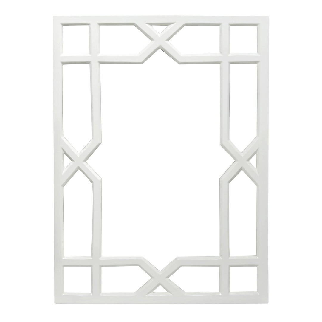 Vero - White Lacquer Trellis Mirror