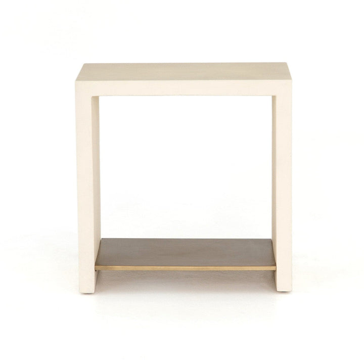 Asher End Table - Parchment White