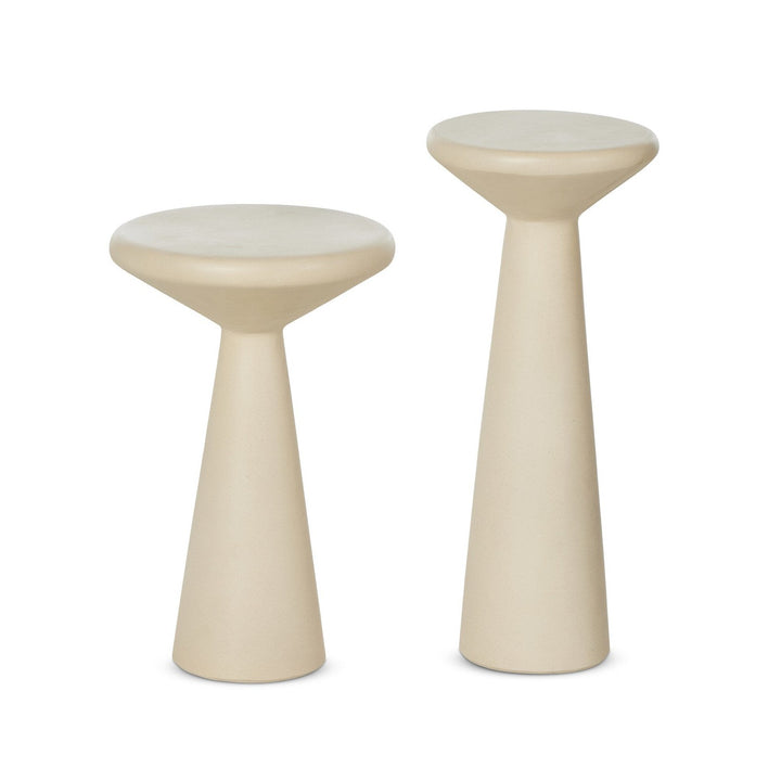 Canyon Concrete Accent Tables, Set Of 2 - Parchment White