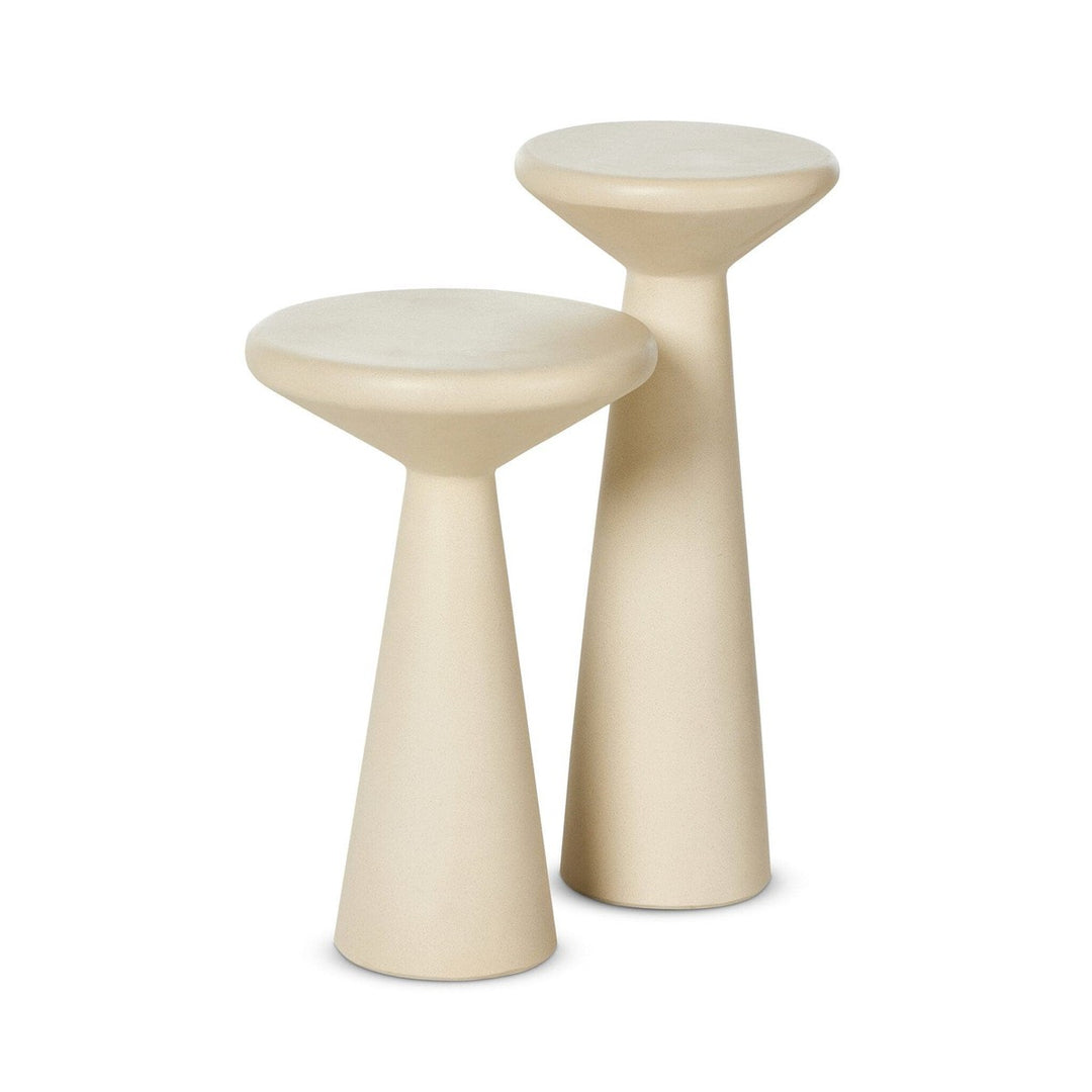 Canyon Concrete Accent Tables, Set Of 2 - Parchment White