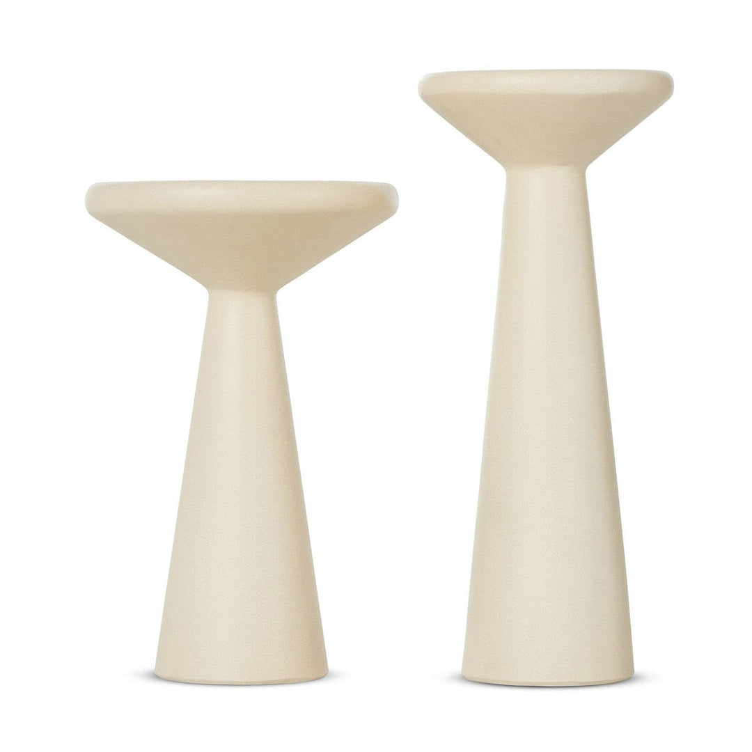 Canyon Concrete Accent Tables, Set Of 2 - Parchment White