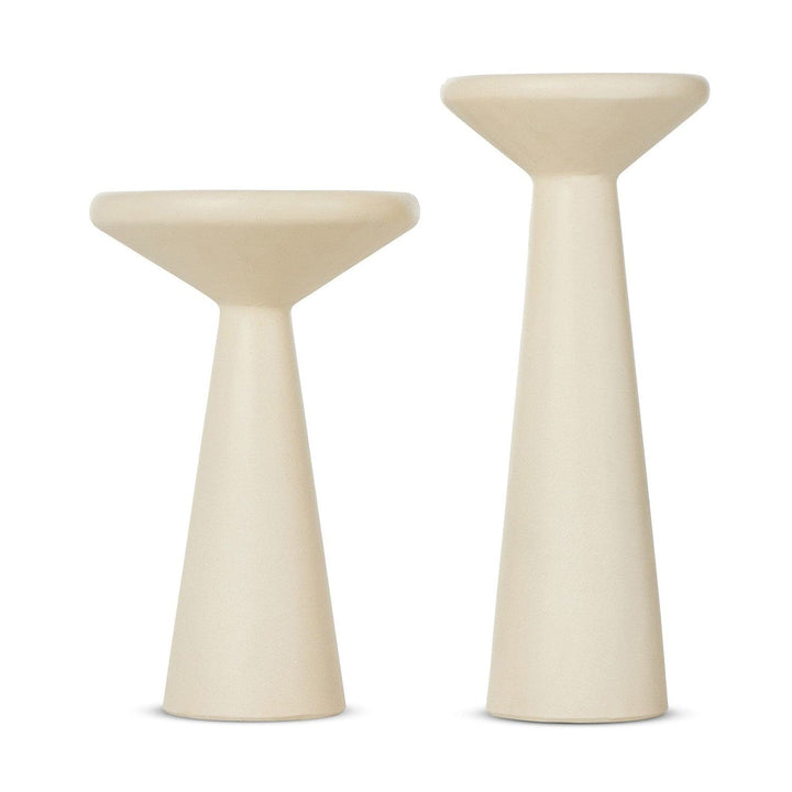 Canyon Concrete Accent Tables, Set Of 2 - Parchment White