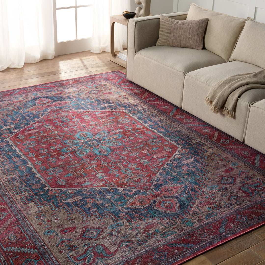 Vibe by Jaipur Living Fairbanks Medallion Red/ Blue Area Rug (5'3"X8')