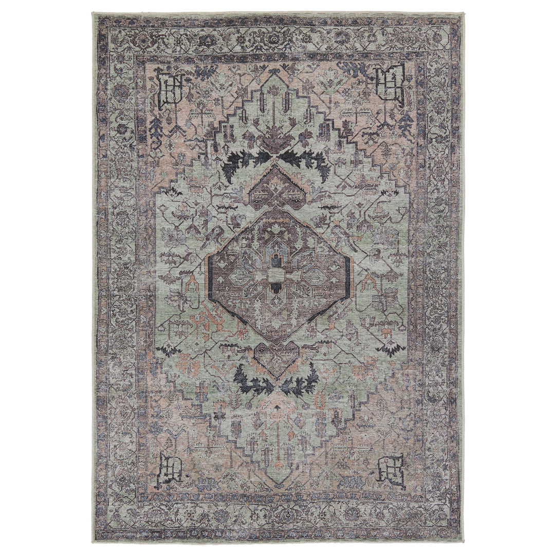 Vibe by Jaipur Living Abbott Medallion Green/ Dark Brown Area Rug (7'10"X10')