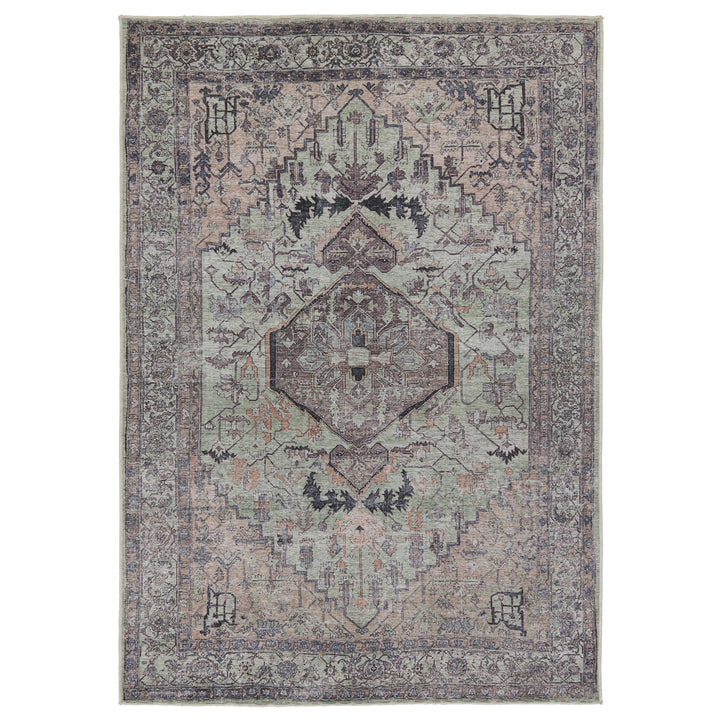 Vibe by Jaipur Living Abbott Medallion Green/ Dark Brown Runner Rug (3'X8')