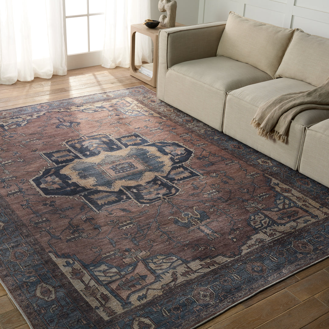 Vibe by Jaipur Living Barrymore Medallion Blue/ Dark Brown Runner Rug (3'X8')