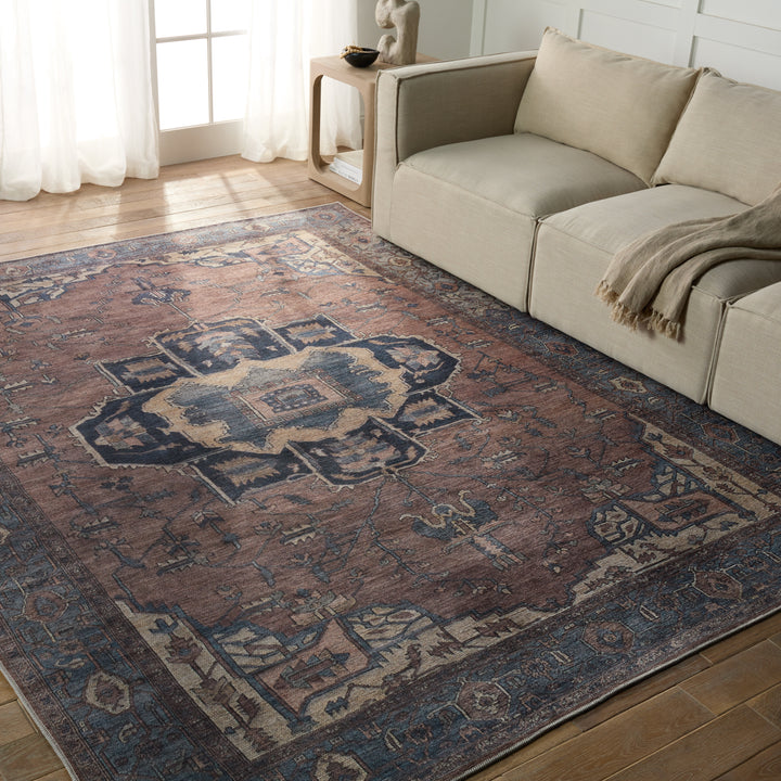 Vibe by Jaipur Living Barrymore Medallion Blue/ Dark Brown Runner Rug (3'X8')