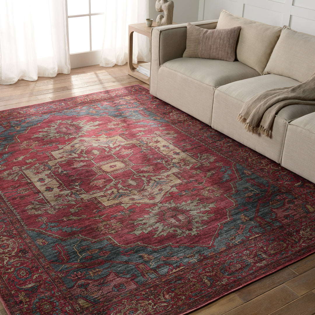 Vibe by Jaipur Living Gloria Medallion Red/ Blue Area Rug (5'3"X8')