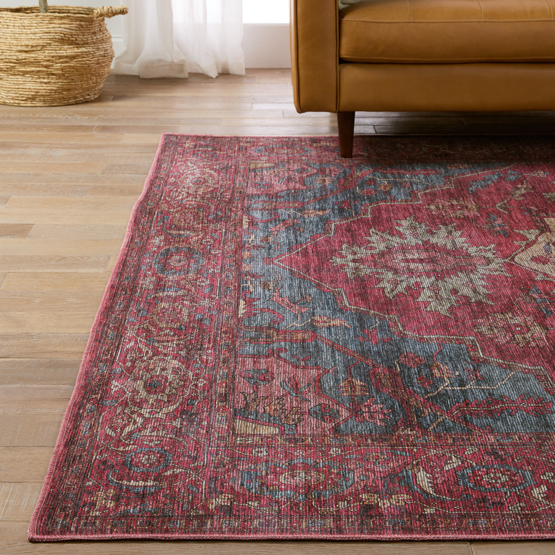 Vibe by Jaipur Living Gloria Medallion Red/ Blue Area Rug (5'3"X8')