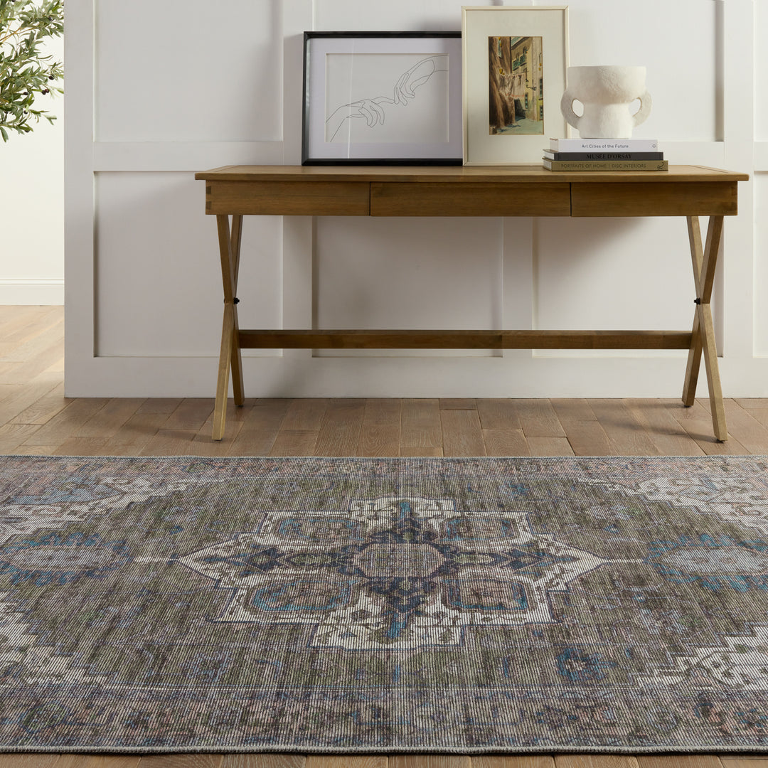 Vibe by Jaipur Living Chaplin Medallion Green/ Blue Area Rug (10'6"X14')